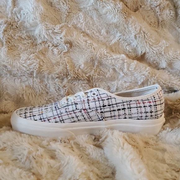 Vans Vault Og Authentic Lx Barneys Tweed beige canvas skater shoes sz 5.5 - Picture 5 of 5